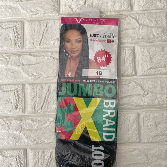 Vivica A Fox Hair Collection Jumbo 3X Braid 84" color 1B - Picture 6 of 6